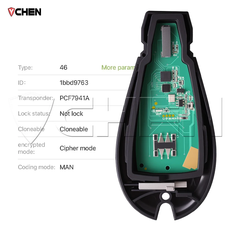 جهاز تحكم عن بعد ذكي ID46 PCF7941 لكرايسلر 300 تاون كونتري جيب جراند شيروكي دودج رحلة رام دورانجو قافلة ماغنوم مفتاح فوب #2