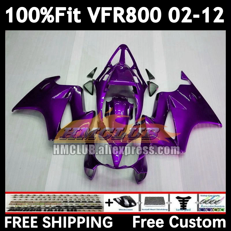 Interceptor For HONDA VFR800RR VFR800 70No.36 VFR 800RR 800 RR 2002 2003 new purple 2004 2005 2006 2007 08 09 10 11 12 Fairing