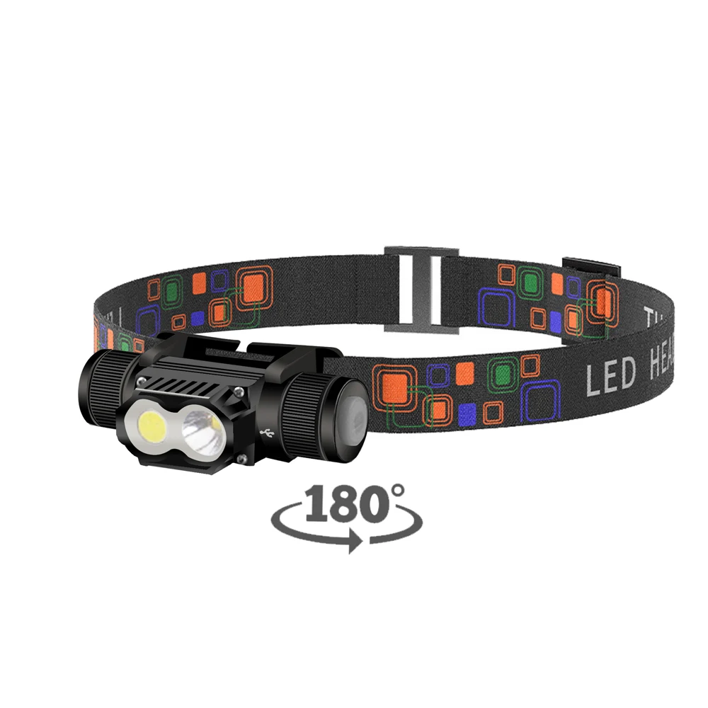 Type-C White Red LED headlamp Fishing 18650 Battery headlight Torch Hunting head lamp Camping Headlamp Memory Flash light head