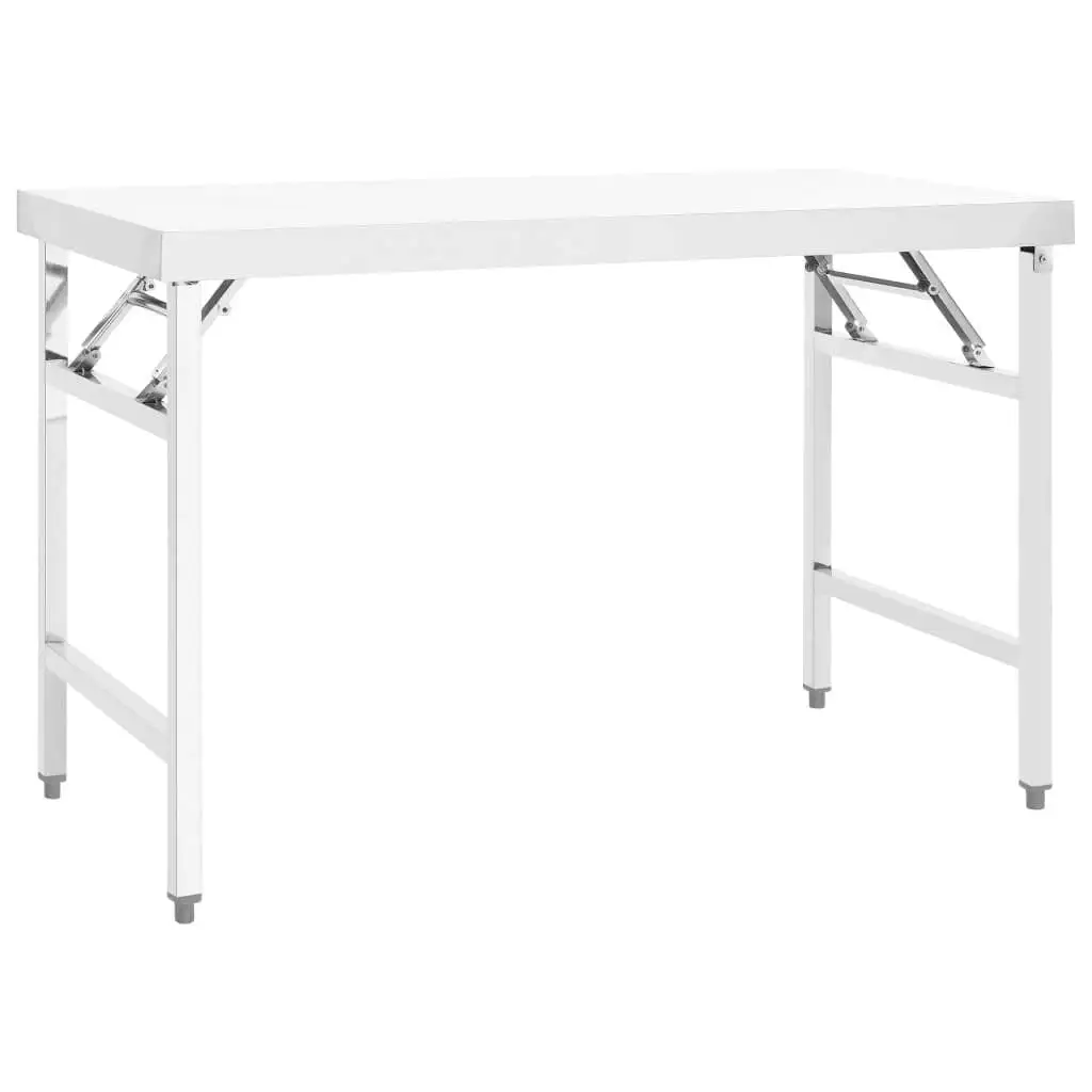 47.2x24 Stainless Steel Folding Kitchen Work Table - Space-Saving Design