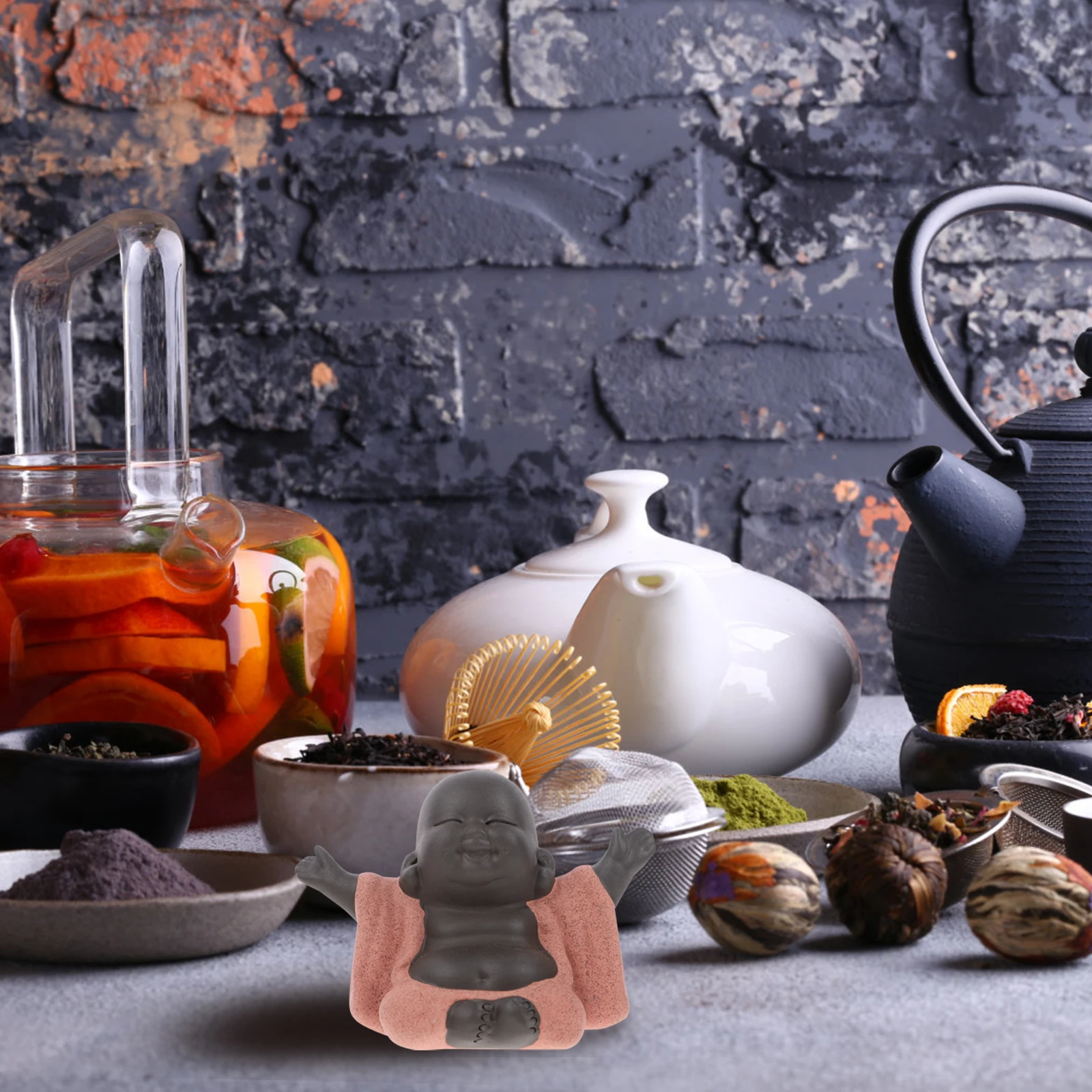 

Tea Pet Ornament Buddha Sculptures Home Decor Souvenir Hand Statue Decoration Decorative Statues for Decors