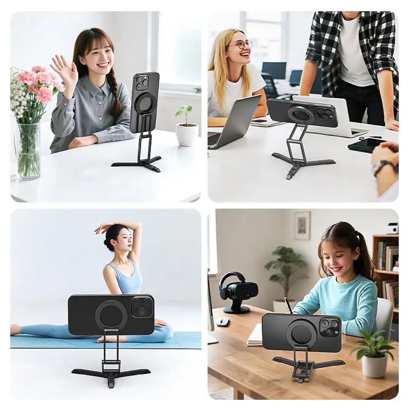 Magsafe 양면 자기 전화 홀더 아이폰 16 15 14 13에 대 한 범용 접는 전화 스탠드 스탠드