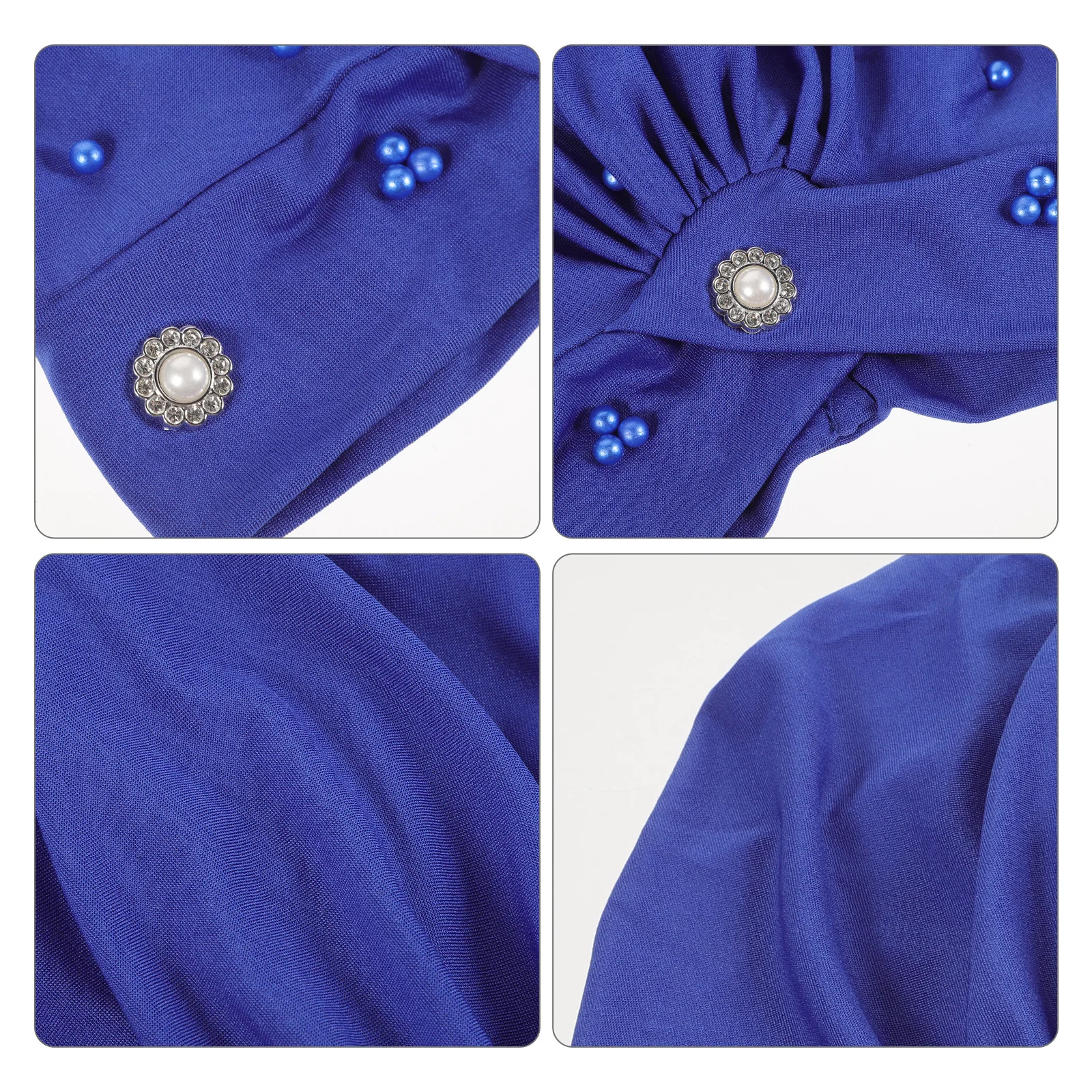 

Fashionable Hair Turban Women Knot Beanie Cotton Bonnet Exquisite Floral Beaded Design Soft Comfortable Fabric Multiple