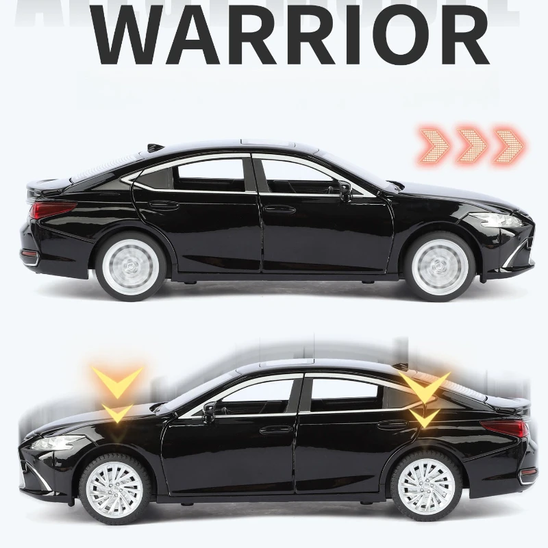 Lexus ES300H-modelo de aleación de Metal fundido a presión, alta simulación, coche de lujo, sonido, luz, colección extraíble, juguetes para niños, regalos, 1:24
