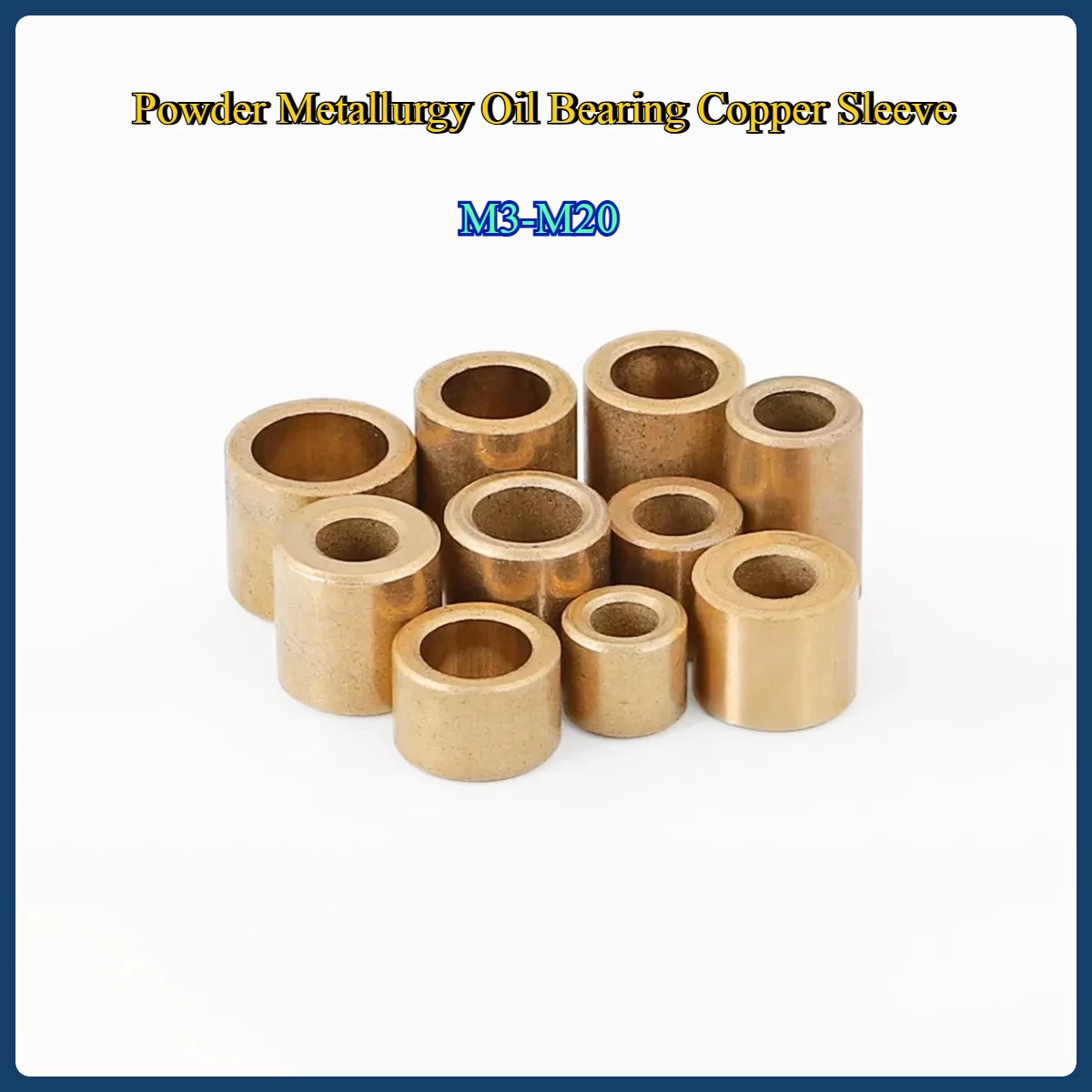 Powder Metallurgy Oil Bearing Copper Sleeve / Brass Shaft Sleeve M3-M60