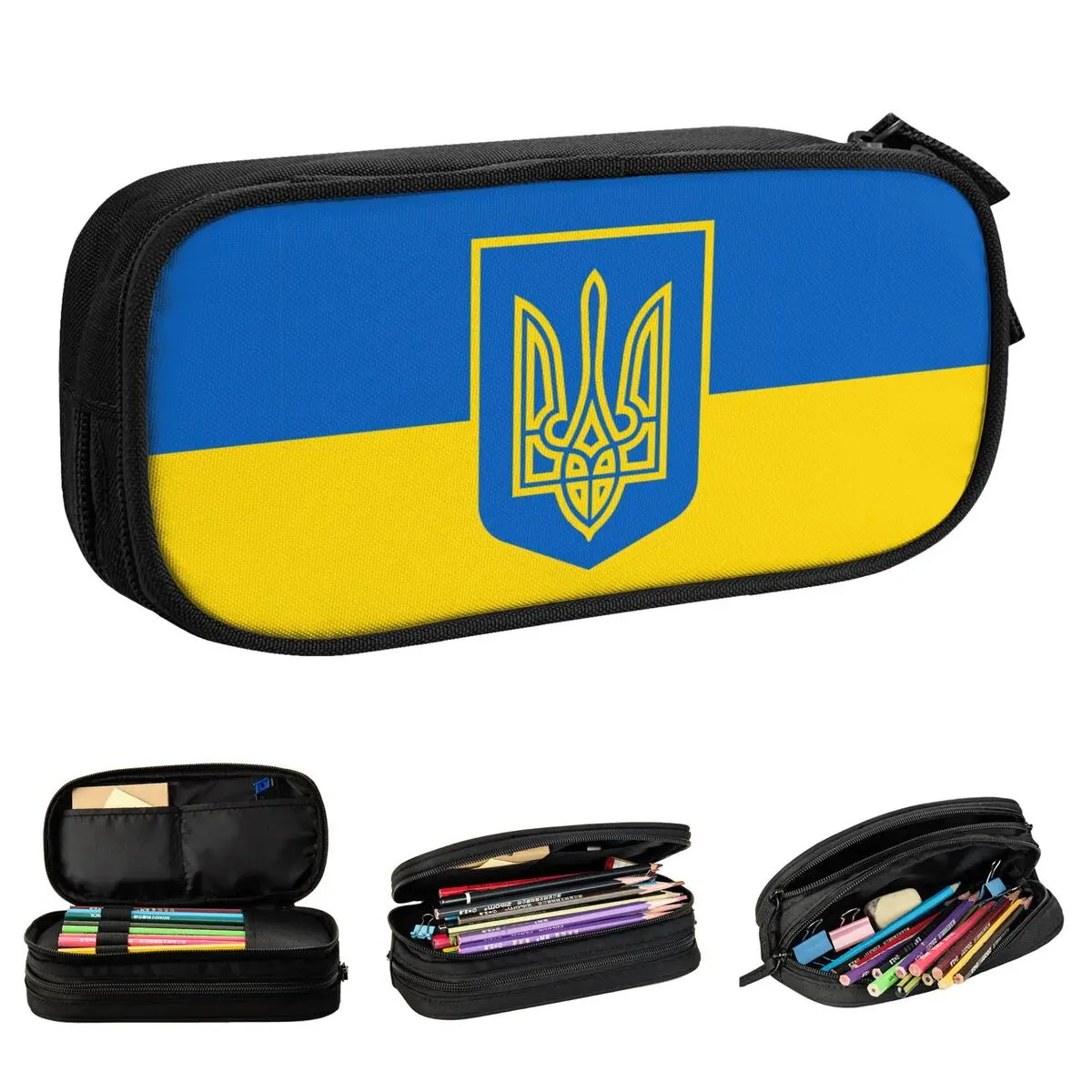 Ukraine Flag Pencil Cases Ukrainian Military Pen Bag Girl Boy Big Capacity Office Gifts Pencilcases