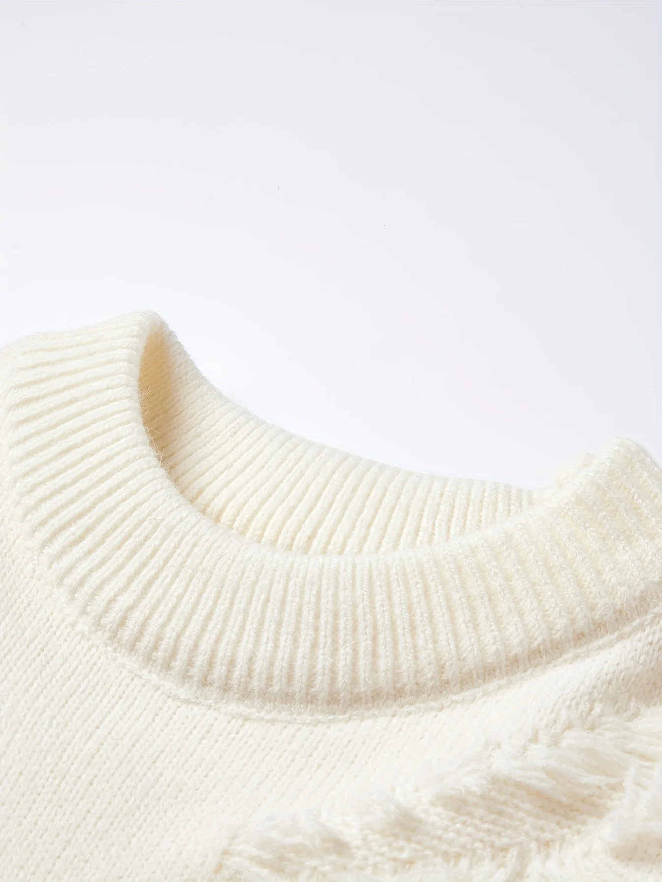 LVLAEA Claw Marks Design Tassel Men Winter Fall Streetwear Long Sleeve Round Neck Solid Color Trendy Fashion Y2K Pullover for Me