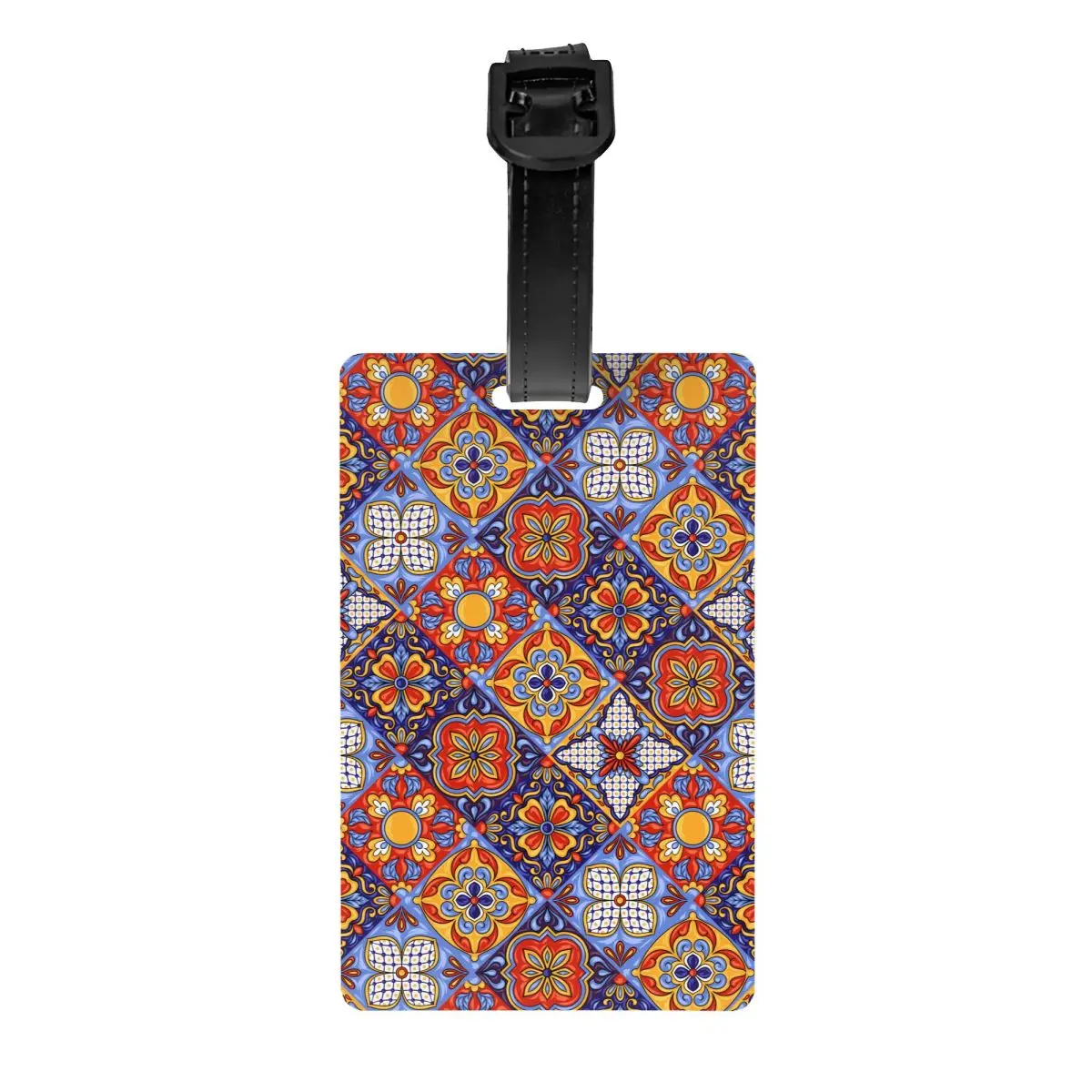 Mexican Tiles Luggage Tag Custom Baggage Tags Privacy Cover Name ID Card