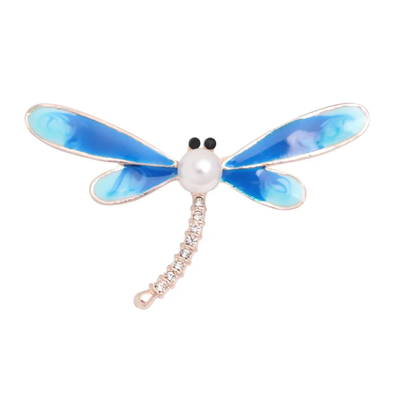 Crystal Vintage Dragonfly Brooches for Women Girls Dress Coat Accessories Cute Fashion Wedding Jewelry Gifts Large Insect Brooch