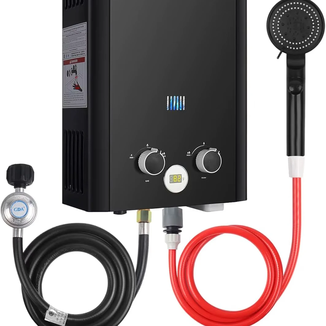Calentador De Agua Sin Tanque A Propano, 1.58Gpm 5L, Calentador De Agua Instantáneo Portátil, Uso En Exteriores Para Rv, Autocaravana, Remolque De Camping — -7%, 16.03€ Coupon, from 184.39€ – 7% descuento – €184.39
