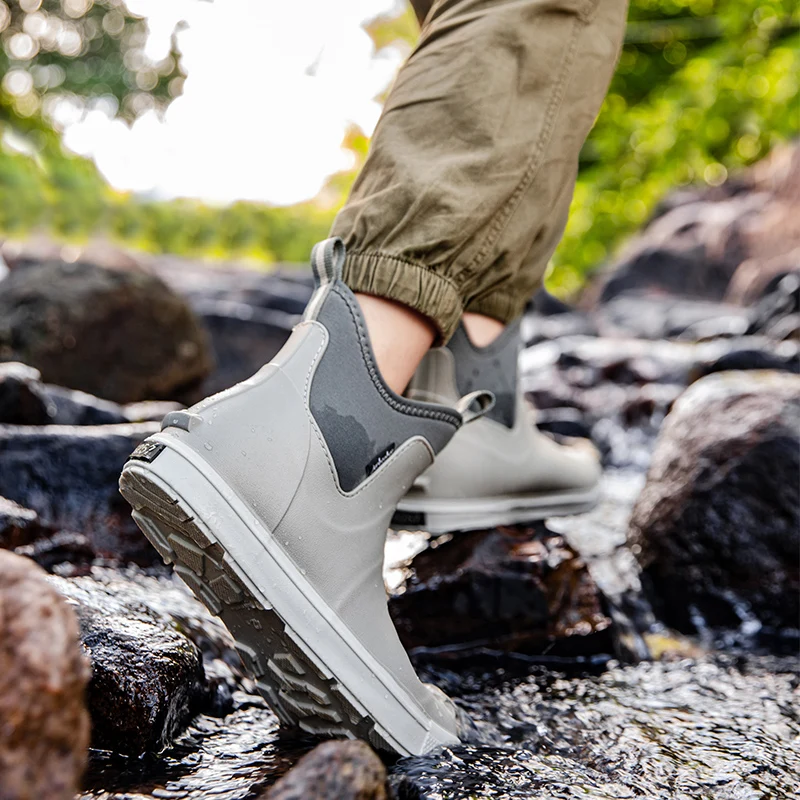 高級新型メンズレインブーツ滑り止め防臭軽量釣り用ウォーターシューズ防水ラバーシューズ快適オールシーズン