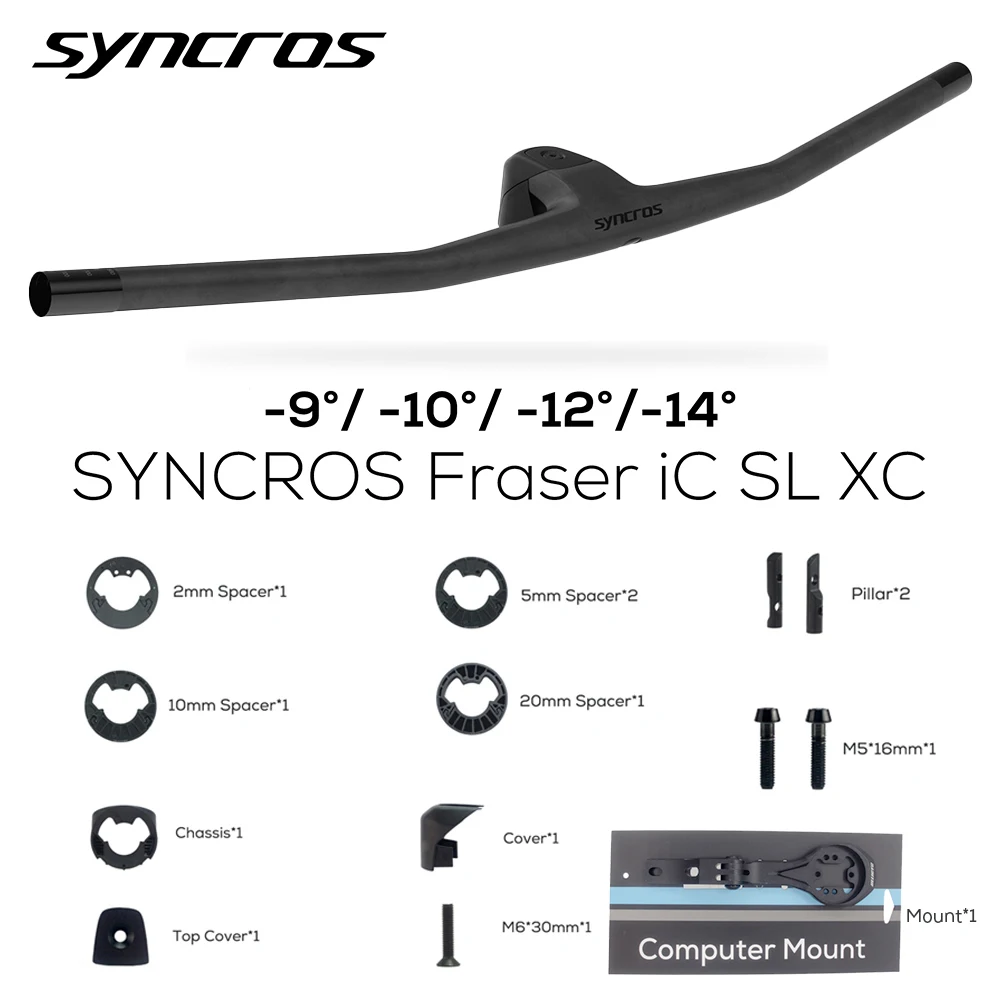 

SYNCROS FRASER IC SL XC 50/60mm For Sparks Frame -9°-10° -12° -14° Full Carbon Fiber Integrated Cockpit MTB Handlebar With Mount