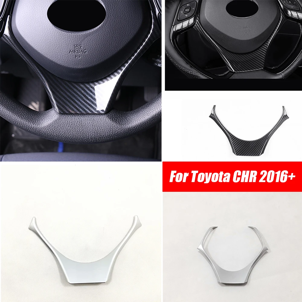 

For Toyota CHR C-HR 2016 2017 2018 ABS carbon Interior Steering Wheel U Shape Decoration Cover Trim Car Accessories 1pcs