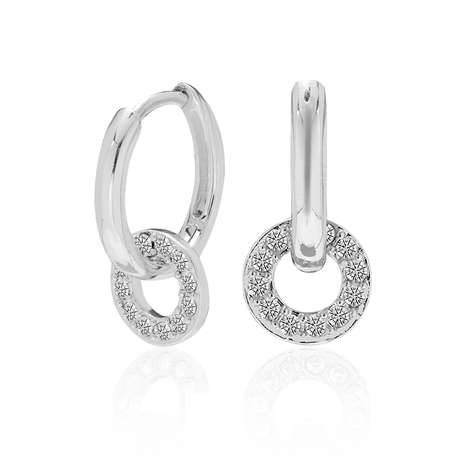 

Daisini Очаровательные серьги-кольца, украшенные кристаллами Сваровски, позолоченные 18 карат, без никеля и свинца, серебряные серьги 925 пробы