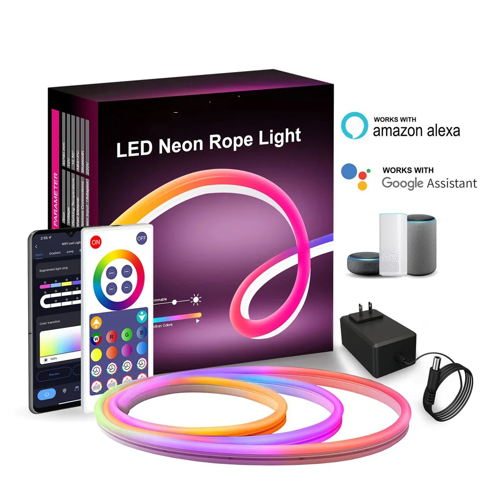 LED Strip Tape Bluetooth WIFI RGB Neon LED Night Light DIY Bar Music TV Backlight Game Bedroom Decoration Atmosphere Wall Lamps