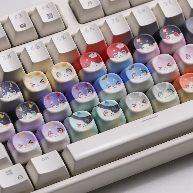Hot Game Honkai Star Rail AoWu Theme Keycap Cute Phainon Mydeimos Creative MOA Profile PBT Sublimation Mechanical Keycap