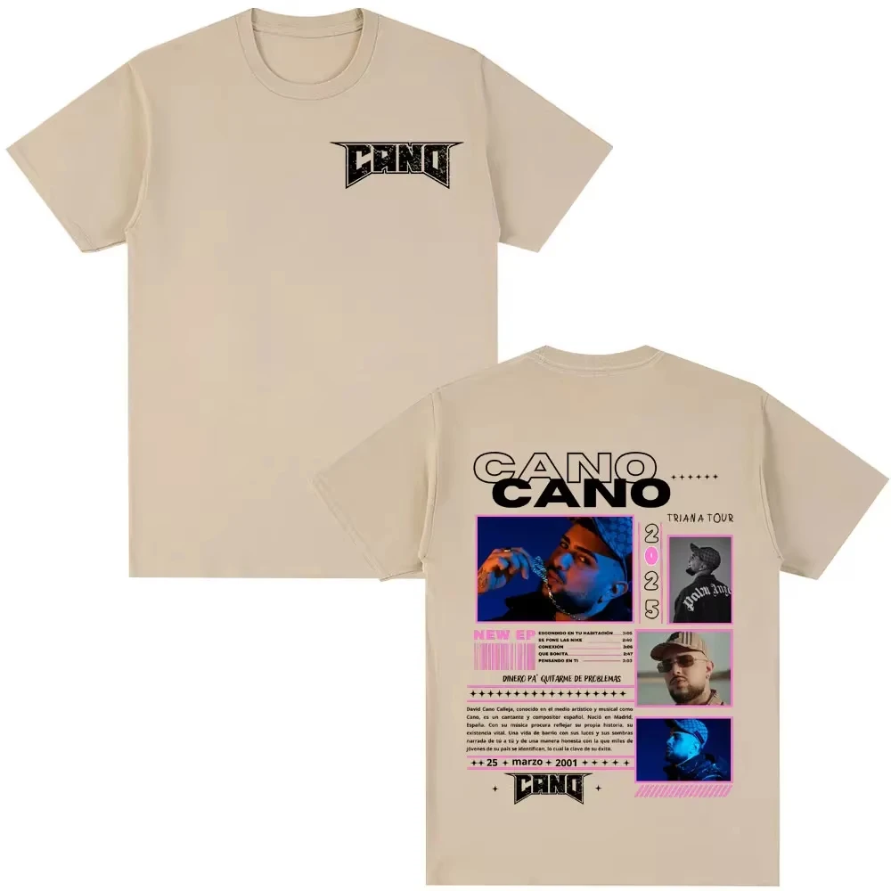Rapper Cano Triana Tour Merch T-shirts Mannen Vrouwen Mode Hip Hop T-shirt Comfort Casual T-shirt met korte mouwen