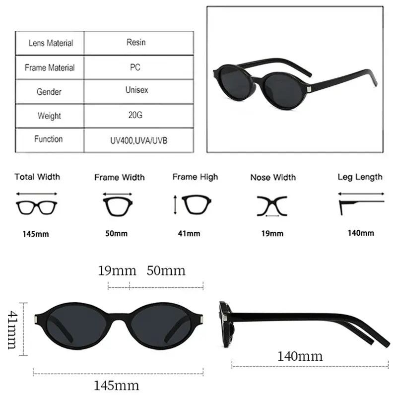 JNPCXI New Fashion Small Oval Sunglasses Women Shades UV400 Retro Punk Men Red Sun Glasses - Image 6