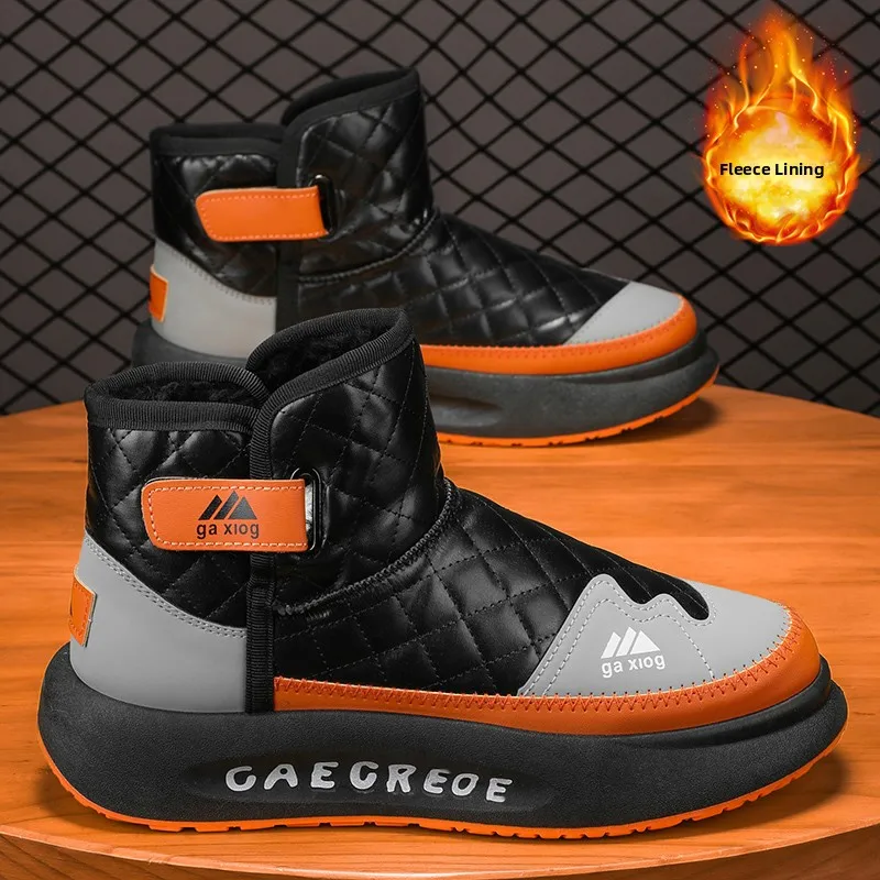 

Северо-восточные мужские зимние ботинки с меховой подкладкой, водонепроницаемые противоскользящие хлопковые ботинки с меховой подкладкой ниже 40 мм, повседневные ботинки