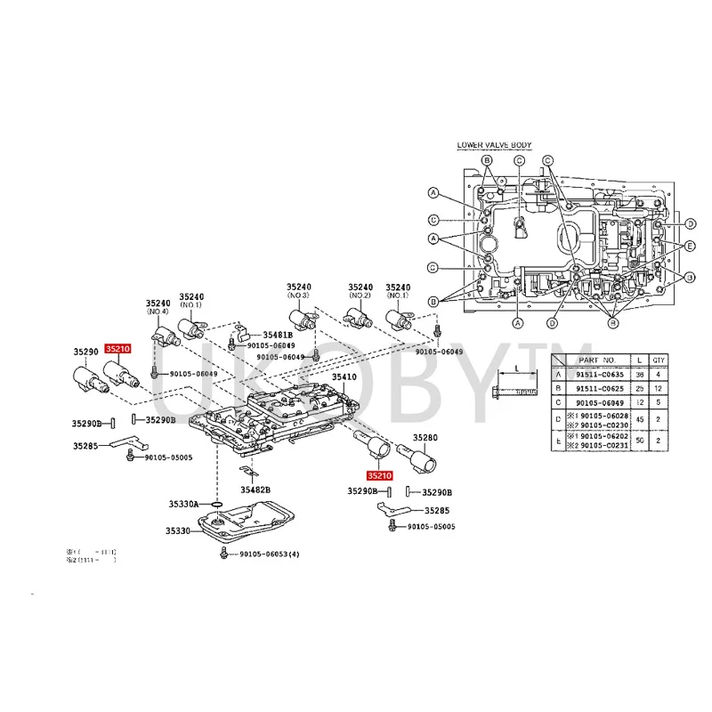 3529034010 3521050010 To yo ta Prado Crown Ruizhi Pipeline pressure control solenoid valve assembly