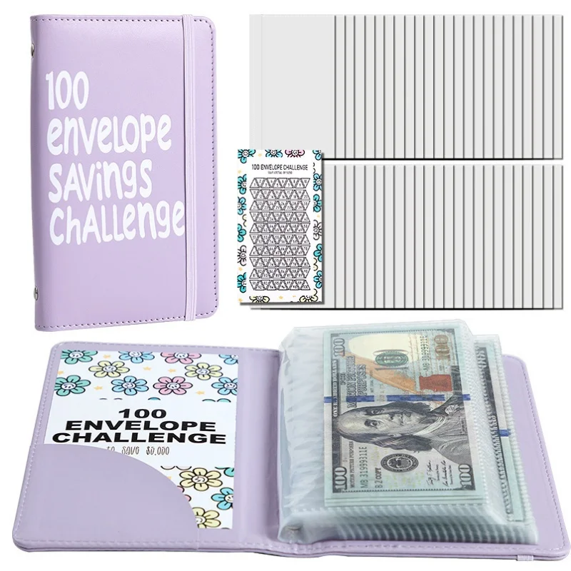 Save Savings Challenges Loose-Leaf Binder Budget Binder with Cash Envelopes Money Organizer System 100 Envelope Challenge Binder
