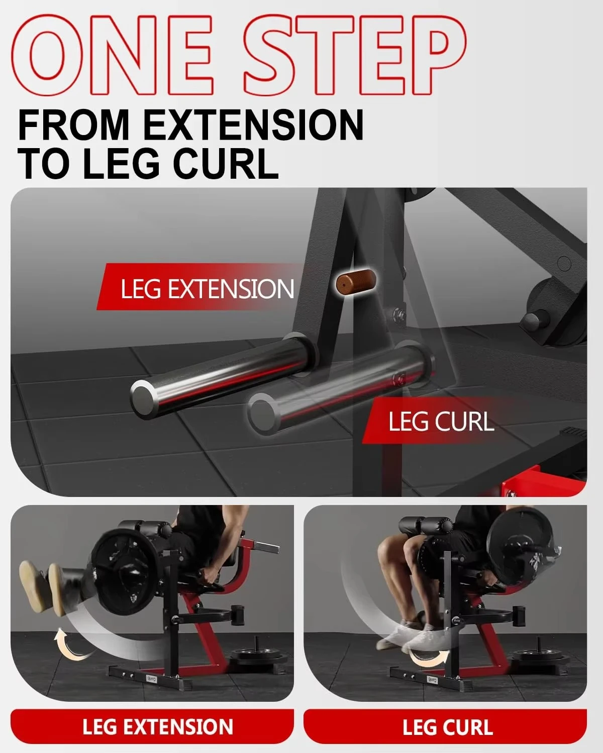 HOT Leg Extension and Curl Machine, Lower Body Special Leg Machine, Adjustable Leg Exercise Bench with Plate Loaded