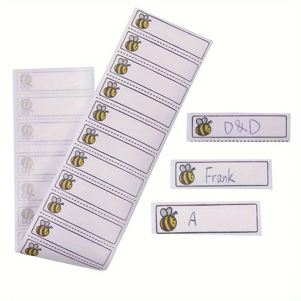 100/200pcs White Washable Iron on Name Labels Garment Fabric Clothing Labels Tags Marker Set for School Sewing Accessories