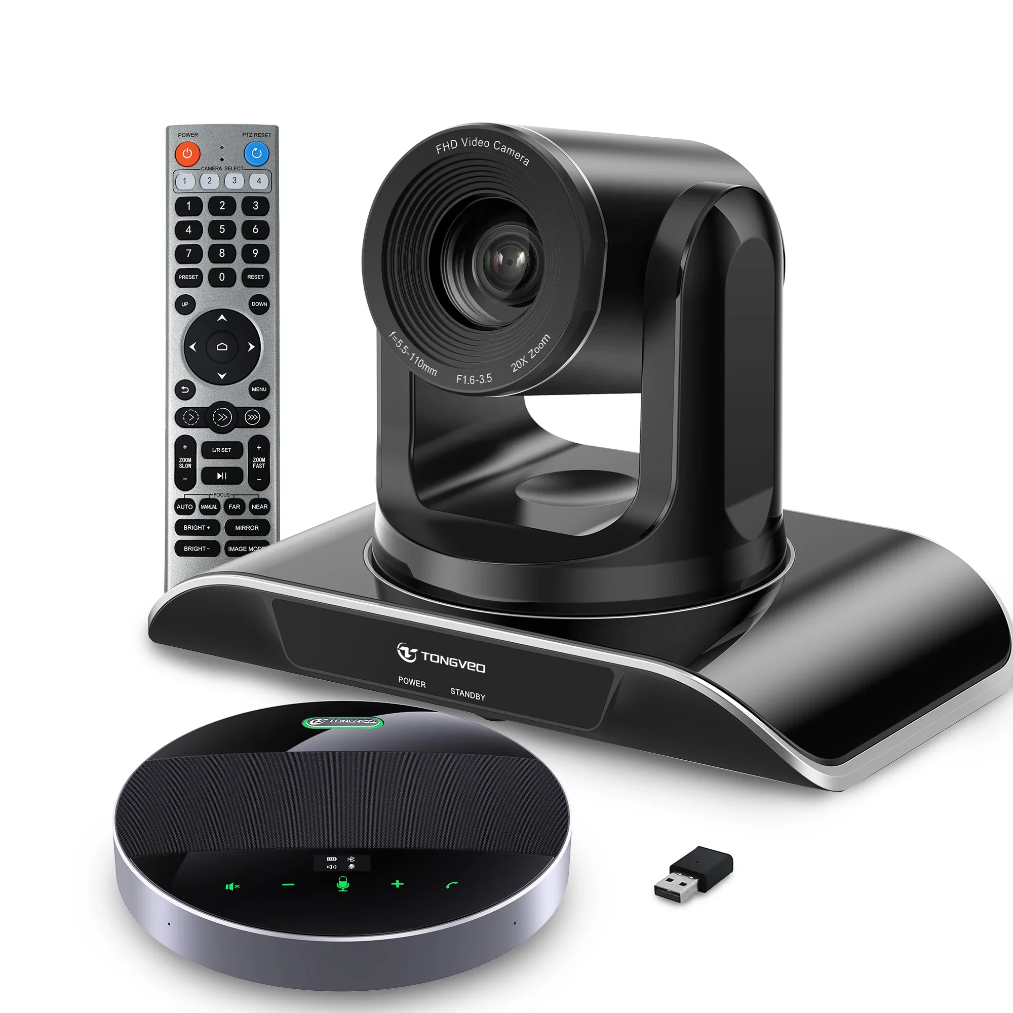 2026 Tongveo Group 20X Optical Zoom Video Conferencing System with Wireless Bluetooth Speakerphone