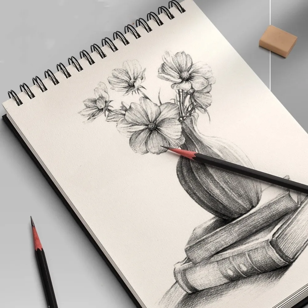 Portable Up Turning Loose-Leaf Sketchbook A4 A5 A6 8K 16K Taking Notes Hand Ledger Diary Journal Memo Notepad Students