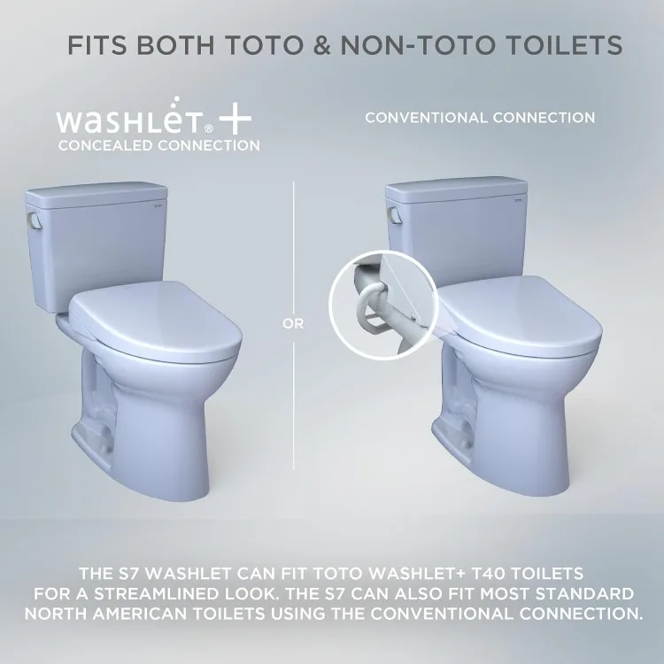 WASHLET+ Electronic Bidet Toilet Seat, Elongated, Cotton White