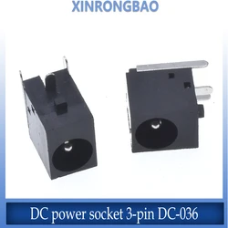 10pcs DC-036 DC power socket 5.5 * 2.1/2.5mm DC socket DC-036A copper half wrapped column connector toy charger socket connector