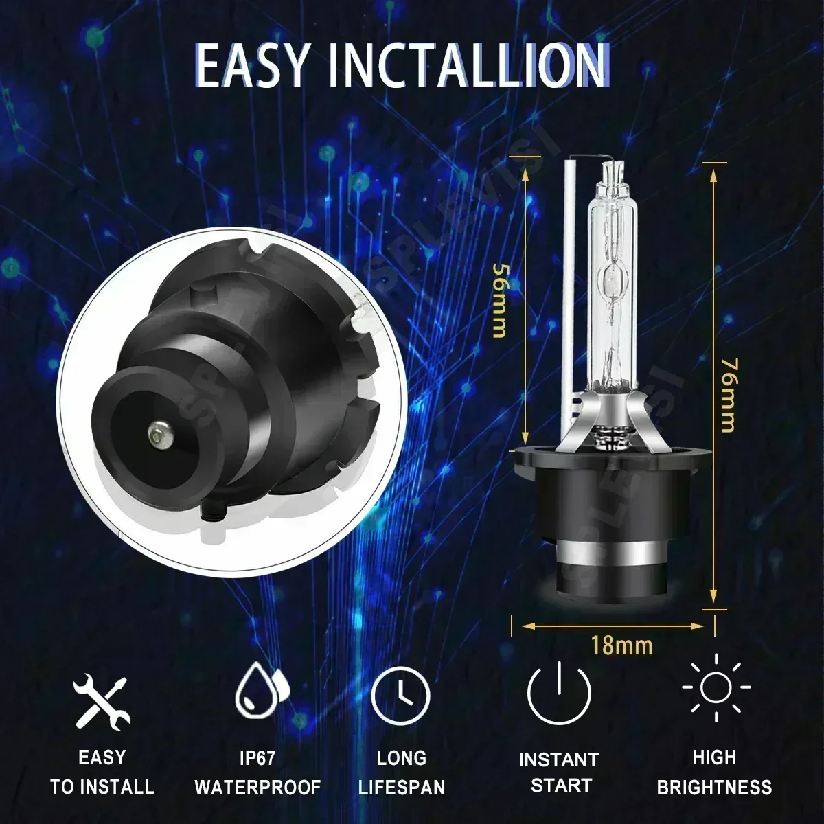 المصباح 4500LM مشرق الأبيض D2S HID ضوء استبدال لمبة زينون لكزس RX (U3) 2004 2005 2006 2007 2008 #5