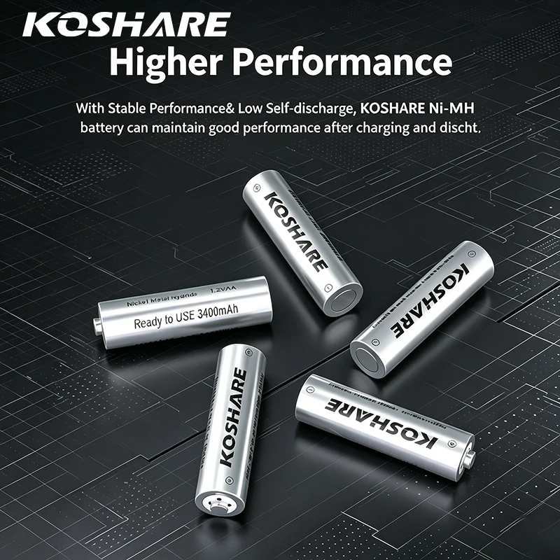 KOSHARE 1.2V Rechargeable Batteries AA AAA Ni-MH Battery For Remote Control Eletronic Toys Radio MP3 CD Player Electric Razor