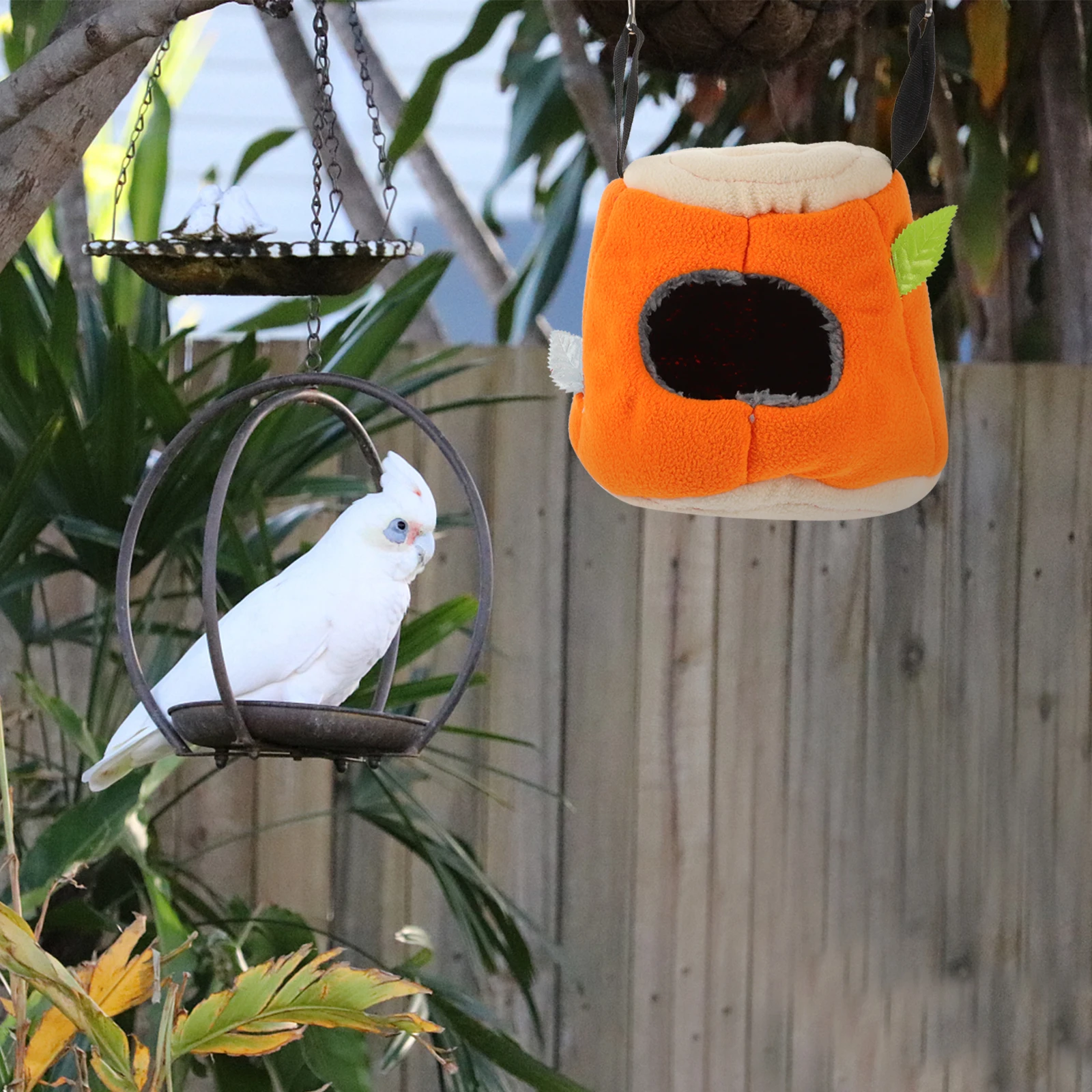 

Cotton Hammock Bed Parakeet Nest Bird Cage Accessory Orange Soft Comfortable Winter Hanging Swing Resting Place Small Pets