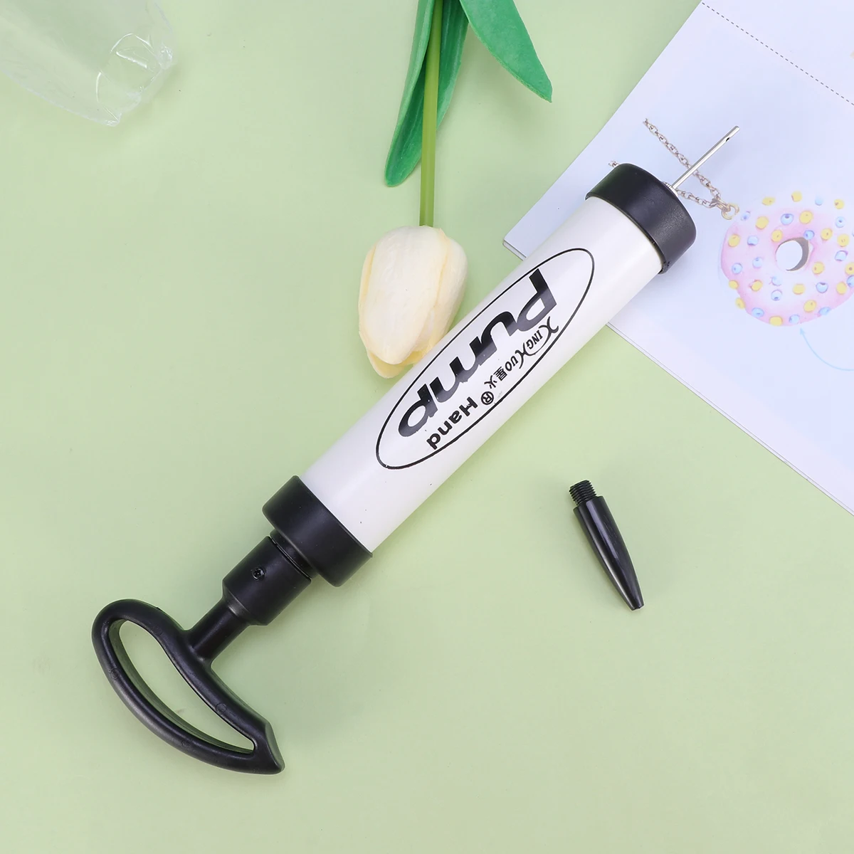 

Manual Air Pump H Pumps Portable White Inflator Sports Ball Inflate Device PP Material Flexible Hose Anti Breakage Needle