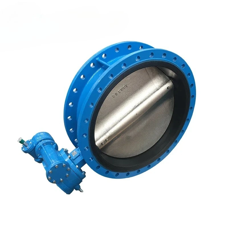 شفة مزدوجة PN10 PN16 صمام فراشة من النوع المتحدة المركز لجسم الحديد الليفي dn500