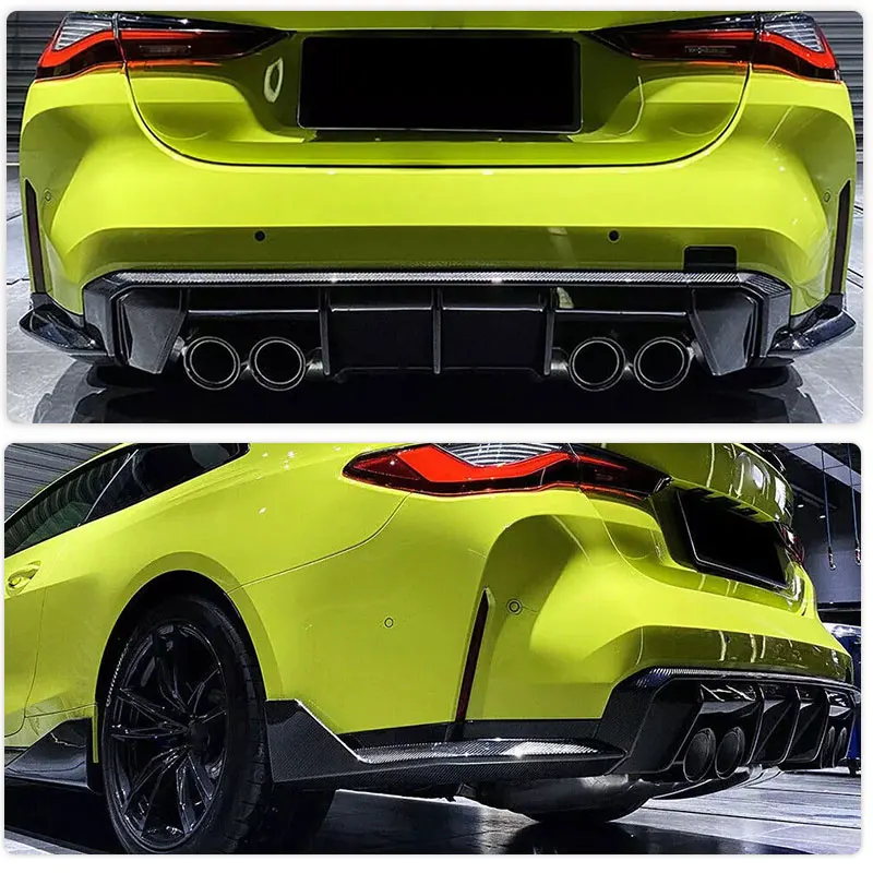 Car Rear Bumper Diffuser Strip Lip Prepreg Dry Carbon for BMW G80 M3 G82 G83 M4 2021 2022 Auto Replacement Rear Lip Trim Spoiler