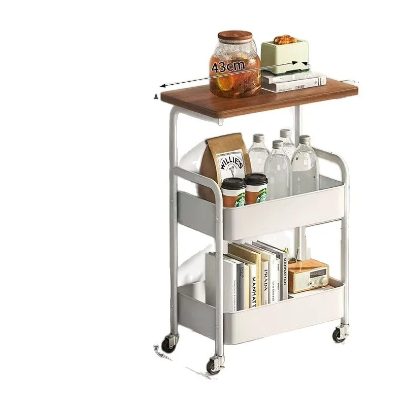 

Kitchen floor rack multi-layer storage snack locker mobile trolley home