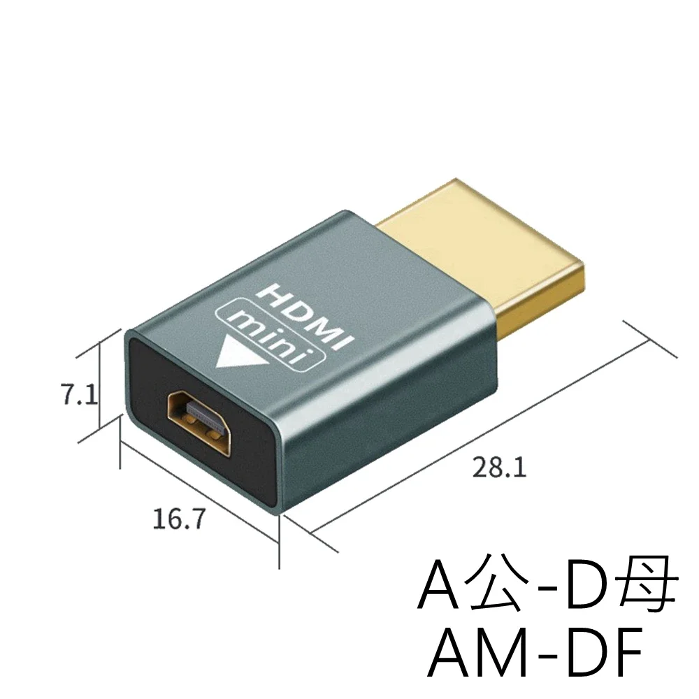 4K @ 60hz Micro hdmi pubblico a hdmi femmina adattatore MINI HDMI uscita ad alta definizione adattatore video adattatore in lega di alluminio