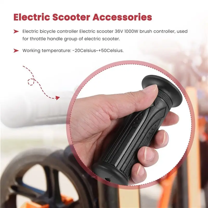 

New 36V 1000W Electric Scooter Brushed Controller Motor+Throttle Twist Grip Kit for Electric Scooter Bicycle E-Bike