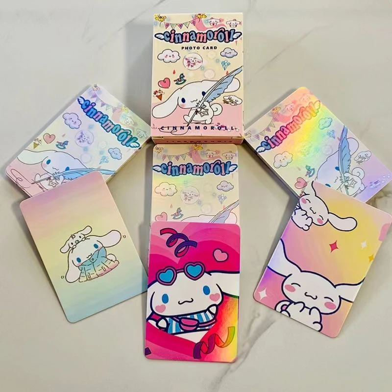 Sanrio kawaii anime Cinnamoroll laser photo card periferica bidimensionale cute high-definition creative lomo card flash card