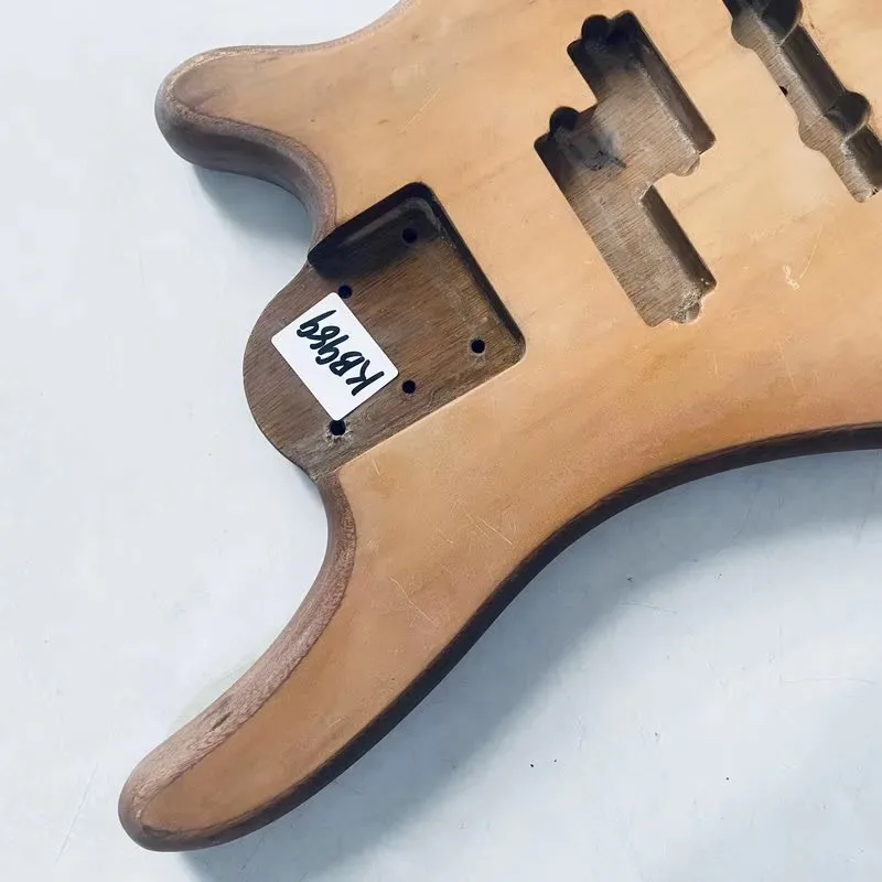 KB989 Nature Color Custom Order Bass Body in Solid Wood Replace and DIY Right Hand Surface Damages and Dirty PJB Active Pickups - view 6