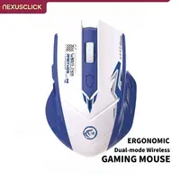 Ratón Inalámbrico Recargable y Silencioso NexusClick, Bluetooth 5.4 y 2.4G, 6 Teclas, Ergonómico, con Reposamuñecas, para Juegos y Oficina, para PC y Portátil