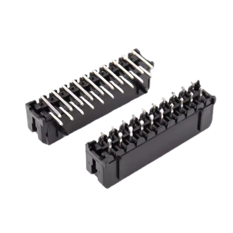 10pcs Micro-fit MX3.0 3.0mm Pitch Double Row Connector 2-24Pin Straight/Curved Needle Black Automotive Connector
