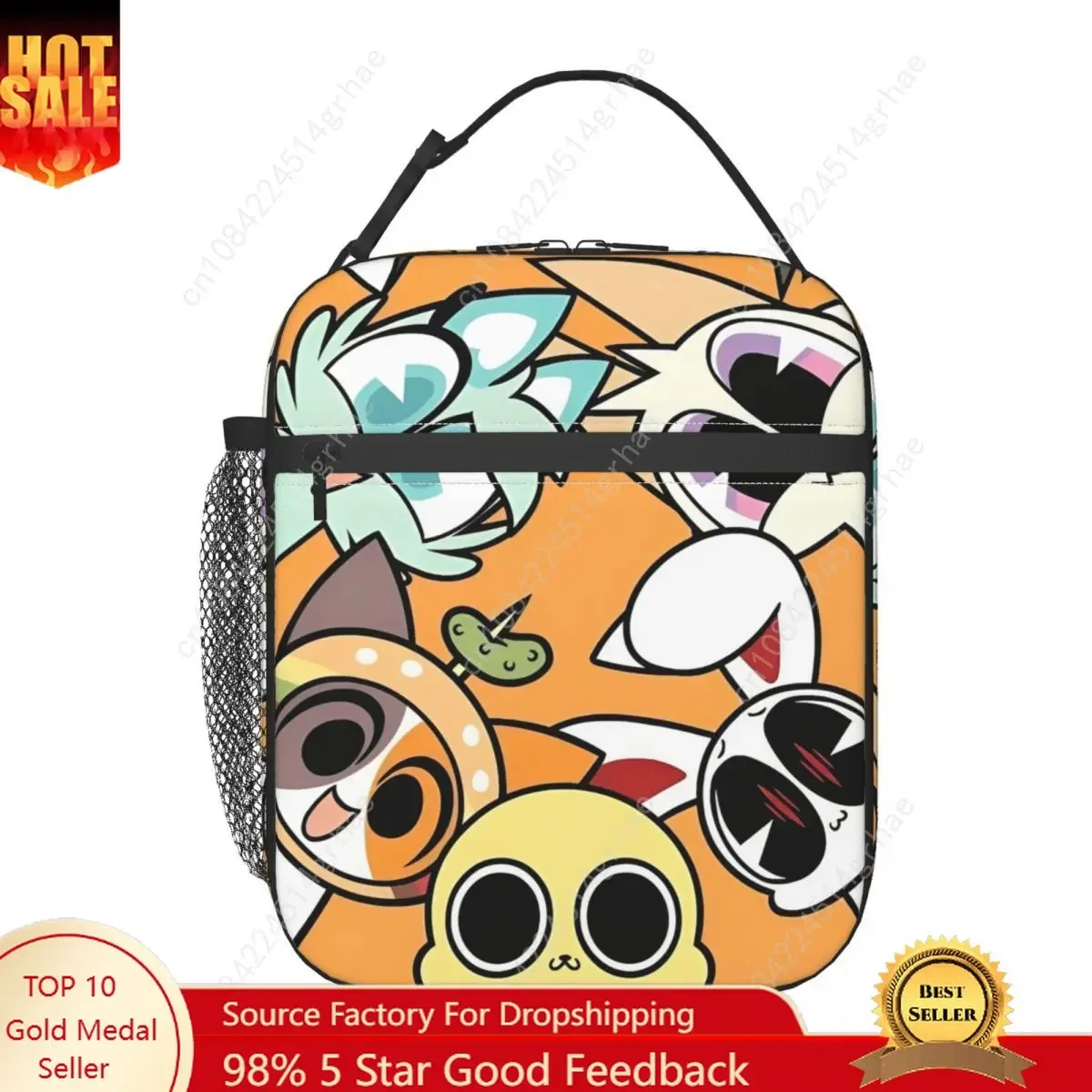 Chikn Nuggit Cartoon Anime Insulated Lunch Bag Food Container Leakproof Cooler Thermal Lunch Boxes For Travel