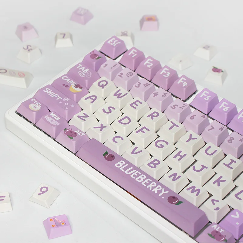 Blueberry Purple Keycaps Game Keyboard Personality Cute Keycaps for Mechanical Keyboard Customize Key Cap Cherry Profile Keycaps