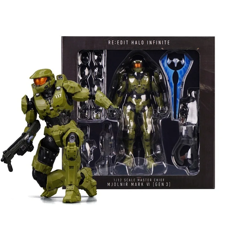 18cm Sentinel Master Chief Action Figure PVC Movable Collection Infinite MJOLNIR MK VI Sv Action John117 s117 Figurine Model Toy