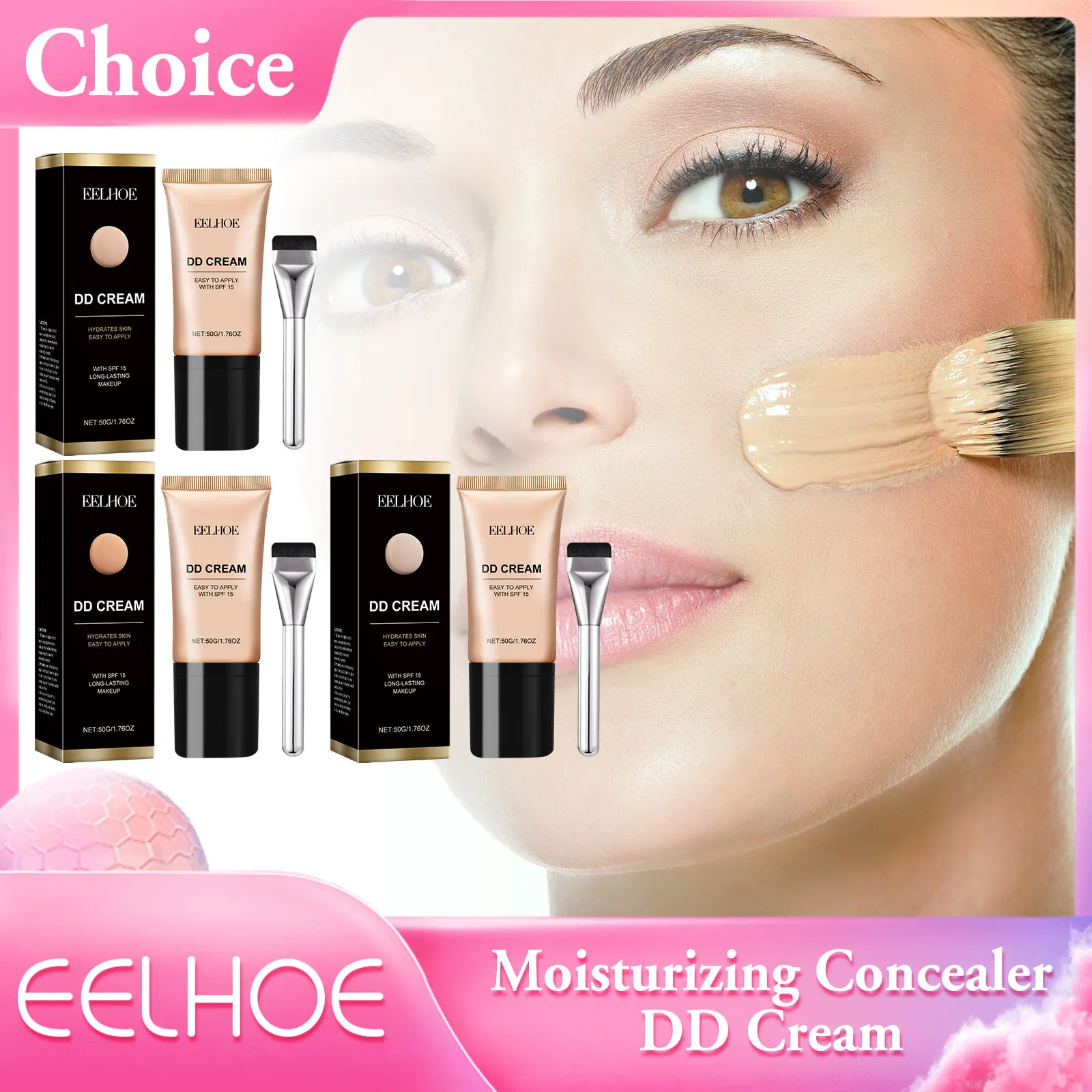 

Face Foundation Concealer Matte Concealer Cream Long Lasting Dark Circles Corrector Contour Moisturizing Three Color DD Cream