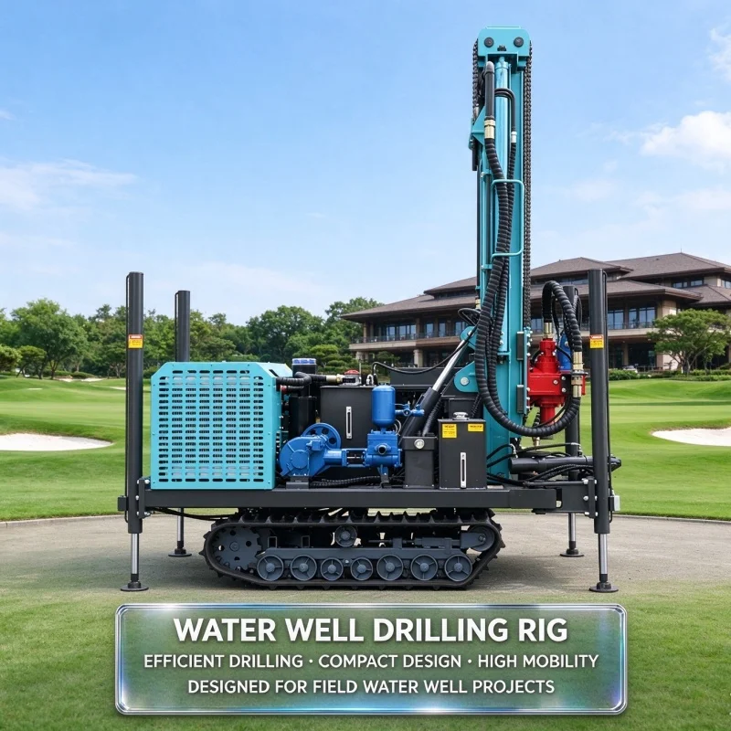Customized Crawler Full Hydraulic Water & Air Dual Use Drilling Rig, Multi-scenario for Mountain & Farm Water Well Drilling