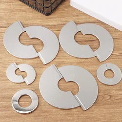 1Pc Selbst-Adhesive Dusche Wasserhahn Dekorative Abdeckung Chrome Finish Edelstahl Wasser Rohr Wand Abdeckungen Bad Tool Zubehör